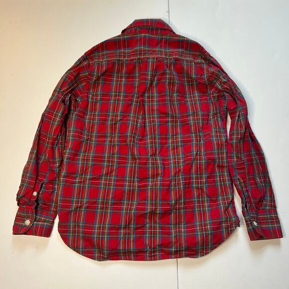 GAP Kids Red Holiday Plaid Button-Down Shirt (Size M/8) - Picture 4 of 4